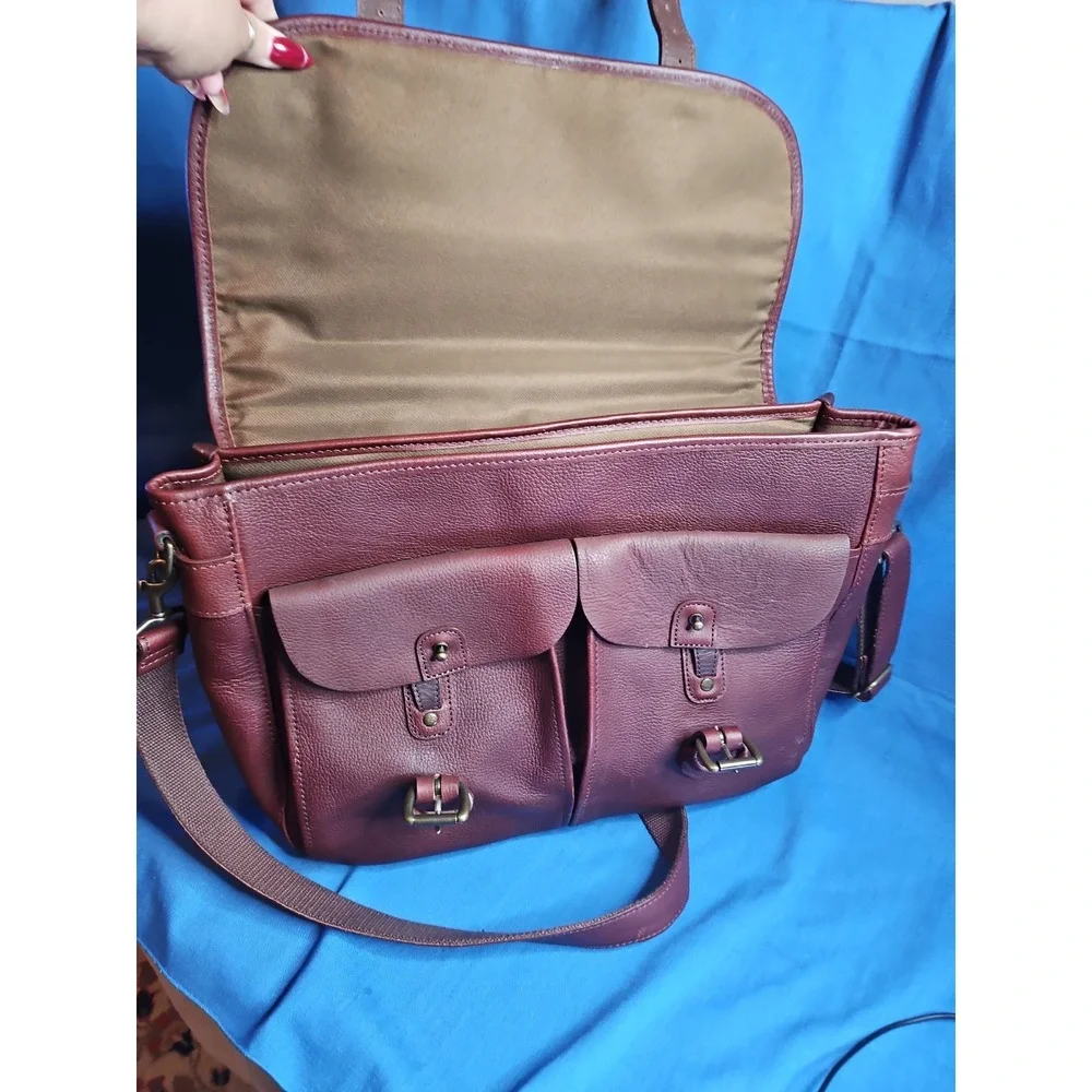 Bob Timberlake Leather Briefcase Satchel Laptop Messenger Bag Bomber Jacket VTG